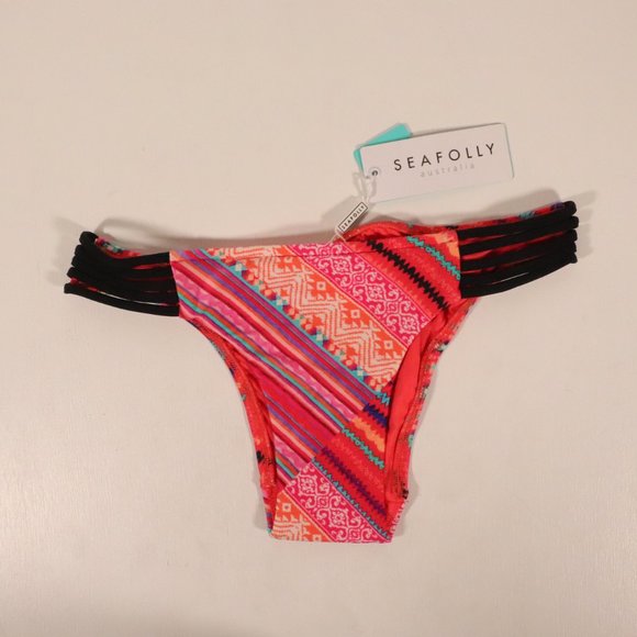 NWT Seafolly Multi Rouleau Brazilian in Desert Flame - Picture 3 of 8